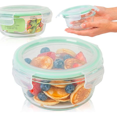 Luftdichter runder Glasbehälter 390 ml zur Aufbewahrung von Lebensmitteln
