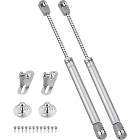 Set of 2 Gas Struts, 100 N/10 kg Furniture Spring Gas Shock Absorbers with Screws, Hydraulic Lifting, Door Lifting, Kitchen Cupboard, Wardrobe to Chamber, Hinge (1/4)