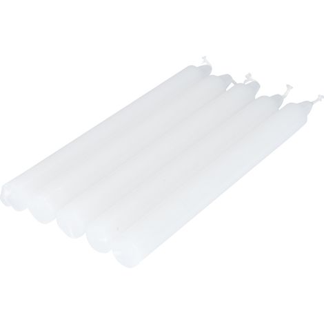 Lot de 5 bougies chandelier 20 cm Tendance uni blanc