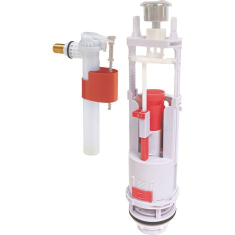 Mécanisme à double poussoir à étrier avec robinet latéral NF (1/4)