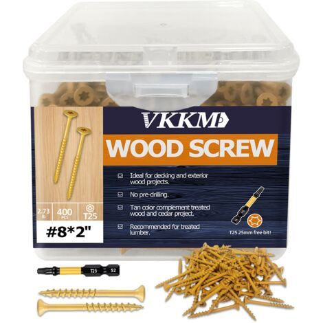 Vis à Bois Jaunes, 400PCS 82" - Fixation Clôtures/Étagères, Extérieur/Intérieur, Revêtement Jaune, Pour Artisans & Amateurs