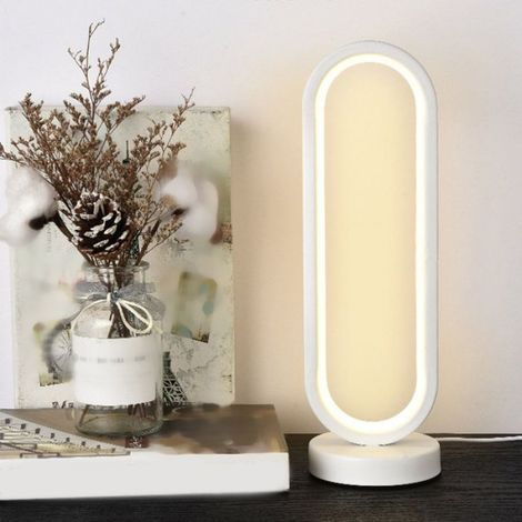 Lampe de table ovale Lampe de bureau moderne 3W USB ovale réglable Grande lumière blanche blanche à intensité (1/4)