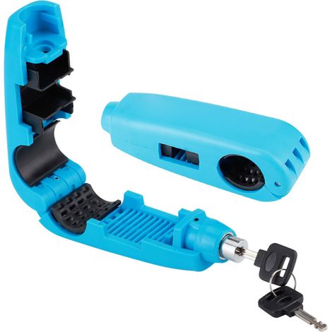Poignée de sécurité antivol universelle pour guidon, frein et accélérateur, protection universelle pour moto, scooter et quad (bleu) (1/4)