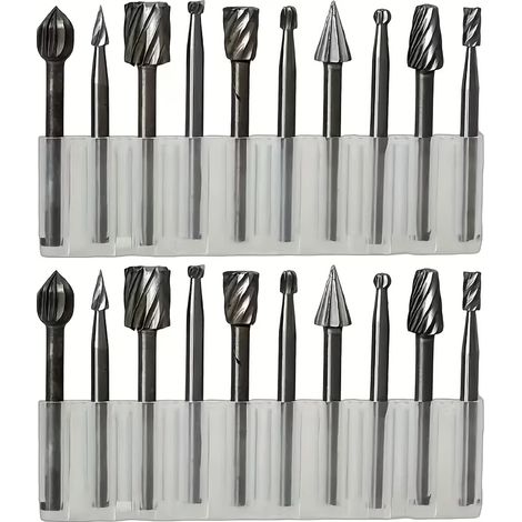 20 Pièces Fraises Rotatives en Acier – Ensemble Compact pour Travail du Bois, Sculpture, Polissage et Meulage, Outils de Gravure et Meule Professionnels (1/5)