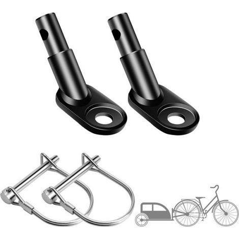 Attache Remorque Vélo, 2Pcs Coupleur de Remorque de Vélo, Remorque Vélo avec 2 Boucle en U, Attelage de Remorque (1/4)