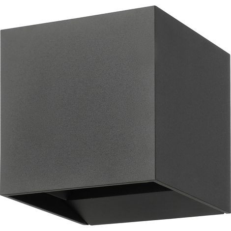 Applique Esterno Contemporanea Calpino 3 Alluminio Grigio Vetro Bianco Led
