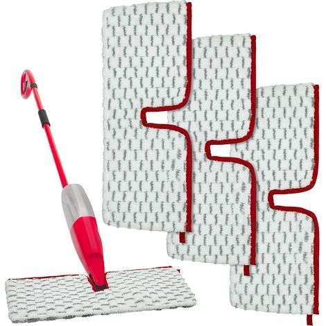 Lot de 3 Recharge Microfibres pour Balai Spray compatibles avec vileda Vileda 1-2 Spraymax, Mop en Microfibre Lavable pour Cuisine et Salle de Bain pour Tous Types de sols (Gris-3) (1/5)