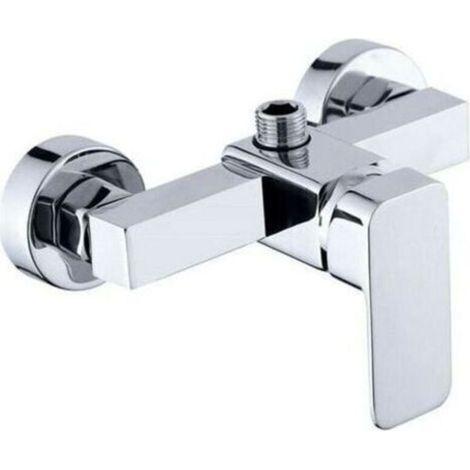 Robinet de douche mural chromé moderne avec mitigeur de douche pour eau froide et chaude (1/5)