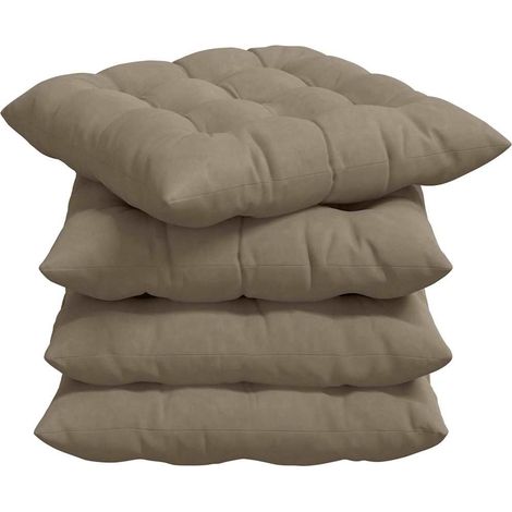 Maison Exclusive - Sitzkissen 4 Stück Taupe 40 x 40 x 6 cm Mikrof