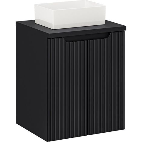 Meuble vasque à poser + plateau 50 cm - A portes - Astral Black - Livraison gratuite