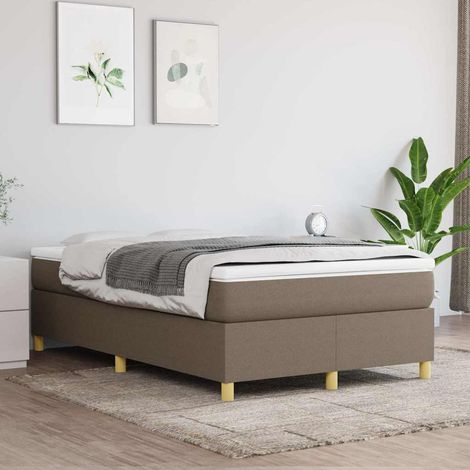 Estructura de cama con somier tela gris taupe 120x200 cm (1/5)