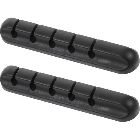 Lot de 2 organisateurs de câbles de bureau en silicone, support pour câble USB de voiture, organisateur de câbles créatif pour la maison et le bureau-9.7X2CM-Black (1/3)