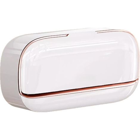 Porte-savon blanc, 5,323,912,3 cm, monobloc, fixation murale sans perçage, style haut de gamme pour salle de bain/toilettes. (1/5)