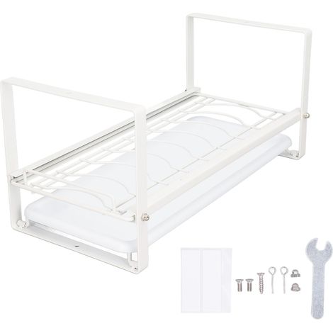 Étagère de Rangement pour Cuisine, Support Vaisselle Égouttoir Antidérapant et Inoxydable pour Armoire et Placard, Blanc