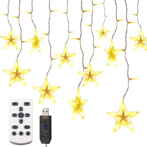 Guirnalda de luces USB con control remoto infrarrojo, 94 LED, 8 modos de parpadeo, blanco cálido (94 LED) (1/5)