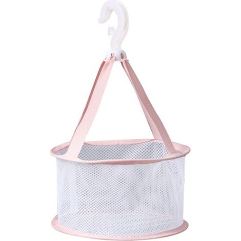 Panier de Rangement pour Éponges à Maquillage, Filet Séchage Brosse à Maquillage, Organisateur Suspendu Rose 20cm (1/5)