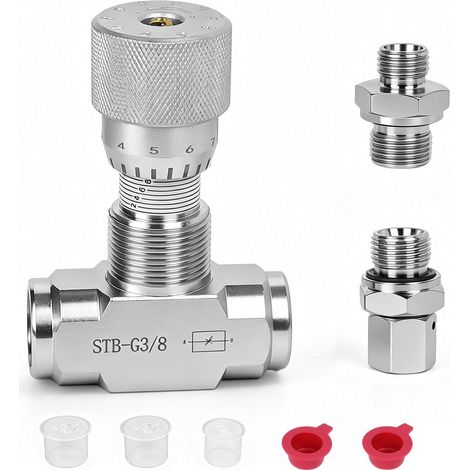 Vanne de régulation de débit hydraulique STB-G3/8, filetage L08 3/8 pouce, connecteur M14, limiteur bidirectionnel pour mini-excavatrice de 1 à 2 tonnes. (1/5)
