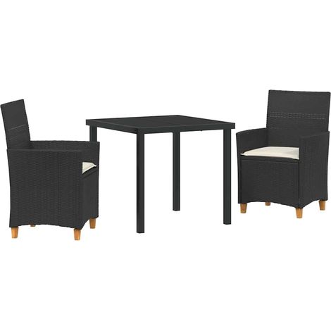 Maison Exclusive - Ensemble de salle à manger pour jardin 3 pcs Noir polyrotin (1/5)