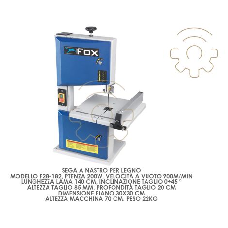 Femi – Scie à ruban pour bois – Puissance 200 W – Vitesse 900 m/min – Longueur de lame 140 cm – Hauteur 70 cm pour coupes précises - F28-182