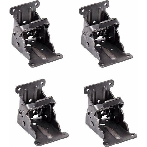 Charnières autobloquantes, support pliable, fixations de pieds et équerre d'angle, pour pieds d'établi pliables, (4 pièces) (1/5)