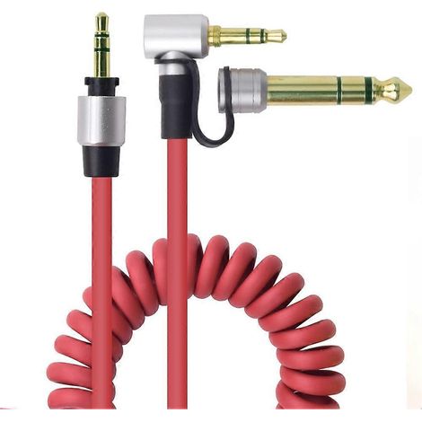 Câble d'extension audio 3,5 mm, mâle 3,5 mm vers mâle 3,5 mm ou mâle 6,5 mm pour appareil doté d'une prise jack 3,5 mm (rouge) (1/5)