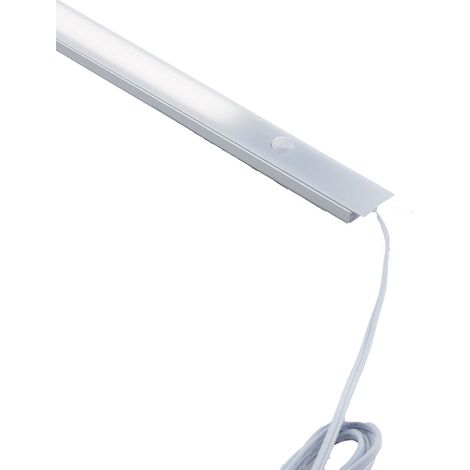 Barra LED LINE in alluminio argento con sensore di movimento 91 cm.