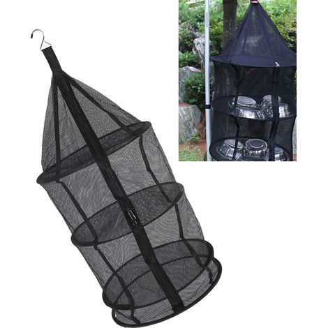Filet suspendu séchage multifonction - Support pliable 4 étages 5 kg capacité pour fruits, légumes, linge. (1/5)