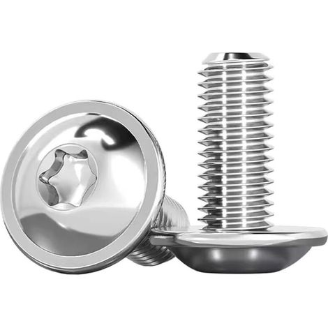 CSPARKV 20 Pièces Vis à Tête Bombée Avec Collerette M6x20mm Vis Torx ISO 7380-2 Vis Vis à Collerette Acier Inoxydable A2 V2A Vis Pour Machines Vis Filetée Filetage Complet (1/4)
