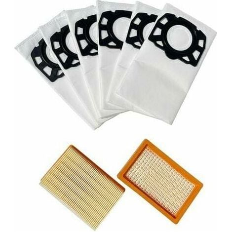 2 Filter und 6 Beutel für Staubsaugerbeutel und Zubehör der Modelle WD4, WD5, WD5P, WD6, WD6P, MV4, MV5 und MV6 (1/5)