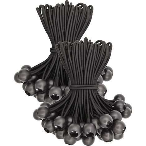 Tendeurs Élastiques pour Bâche avec Boules Lot de 100, Sandows Courts 15 cm Robustes pour Camping et Jardin (1/5)