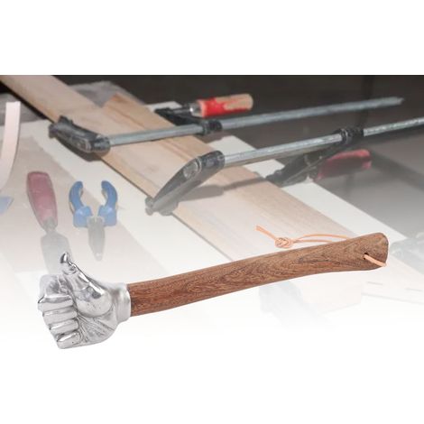 Martillo de mano de madera con mango antideslizante de acero inoxidable, multifuncional para construcción, jardinería y uso doméstico, 35 cm, 1 unidad por paquete. (1/5)