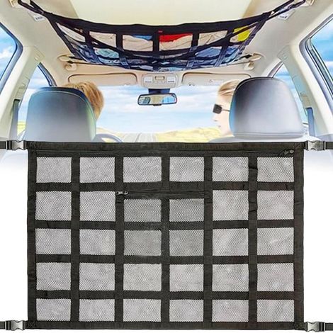 Filet à bagages - Accessoires de camping - 90 x 65 cm - Double couche - Noir - Voiture (1/4)