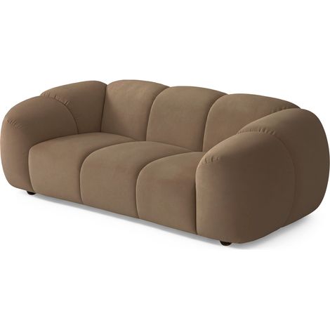 Selsey Millma - Sofa 2-Sitzer, Samt Hellbraun, 180 cm (1/5)