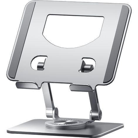 Support Pour Ordinateur Portable - Rotatif 360° - Double Axe Métallique - Compatible 4 7 À 12 Pouces - Plie Entièrement - 1 Pièce (1/5)