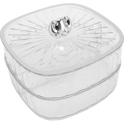 Snacktablett, 2-lagig, unterteilt, transparent, stabiles Serviertablett aus Kunststoff für Süßigkeiten, Trockenfrüchte (1/5)