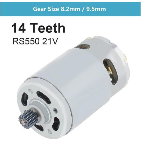 RS550 Motore CC 8,2 mm/9,5 mm 14 denti Ingranaggio Micro Motore 21 V 25000 RPM Motore Sega Elettrica per Sega Manuale Ricaricabile/Trapano Elettrico (Dimensione Ingranaggio 9,5 mm) (1/4)