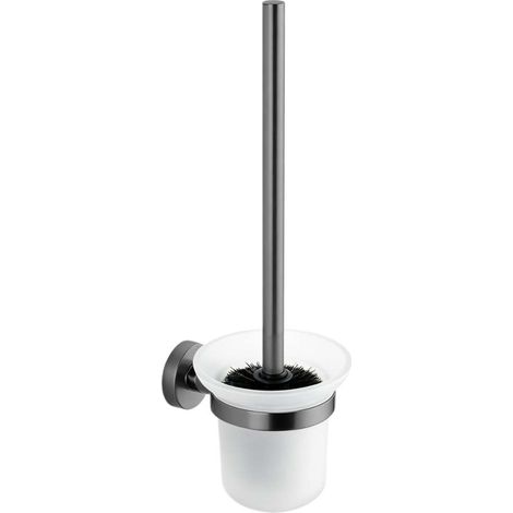 kielle Oudee - Scopino WC a parete con supporto, vetro satinato/gun grey 40502037 (1/5)