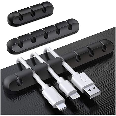 Kabelhalterclips, 3er-Pack selbstklebende Silikon-Kabelmanschetten