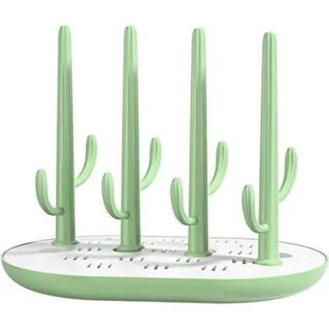 Égouttoir cactus vert pour biberons, séchoir à biberons, tétines et bouteilles, accessoire de rangement pour bébé et puériculture (1/4)