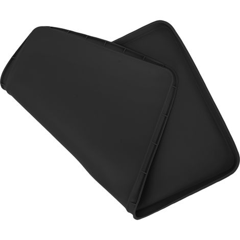 Tappetino da caffè in silicone, con bordi rialzati, impermeabile, antiscivolo e resistente al calore, per piano di lavoro della cucina, colore nero, 40 x 50 cm. (1/5)