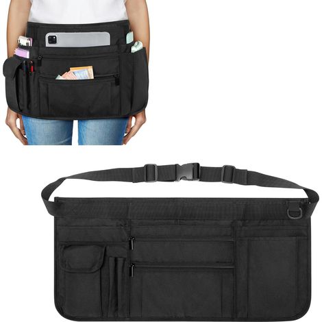 Tablier de Serveuse avec Poches Multiples et Ceinture Réglable,Noir (1/5)