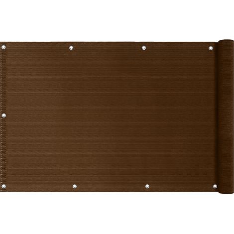 Telo Copribalcone Ombreggiante 90% con Occhielli 90x500 Cm per Privacy e Protezione Esterno Frangivista Marrone (1/5)