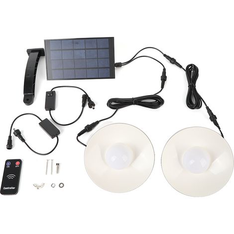 Ortviai Applique Solaire Extérieure 2 Têtes avec Télécommande Infrarouge, Blanc, Étanche IP65, 5000 mAh (1/5)