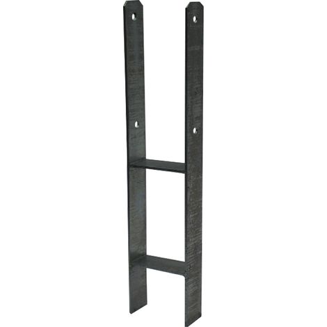 Support pour poteaux en H noir pour poteaux de 7 x 7 cm