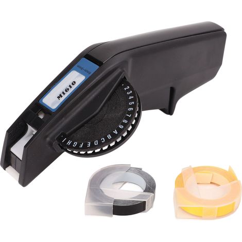 Machine à embosser manuelle pour étiquettes DIY, avec caractères et chiffres clairs, en ABS durable, couleur rouge. (1/5)