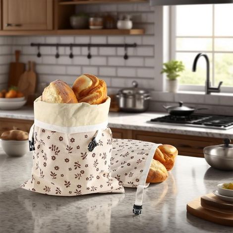 Sacs à pain en cire d’abeille 2 pièces 43 x 33 cm – Sacs réutilisables en coton ciré – Grand format pour pain maison et pain au levain – Conservation de la fraîcheur (1/5)