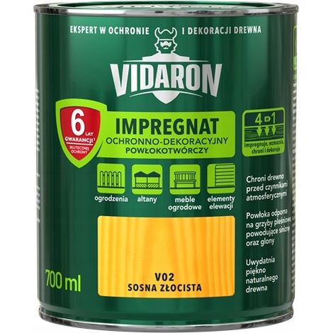 VIDARON IMPREGNANTE PROTETTIVO E DECORATIVO FILMFORMANTE PINO DORATO V02 0,7L