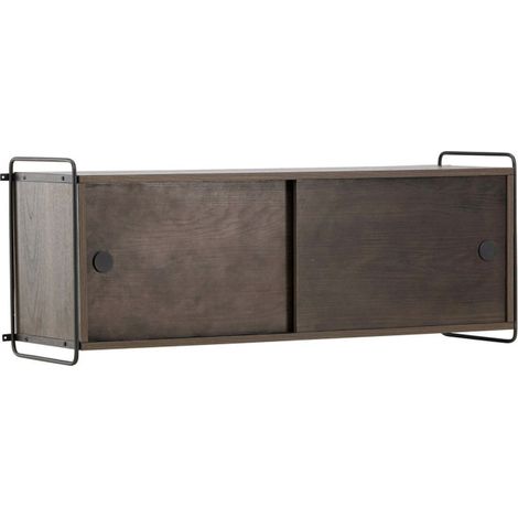 Étagère Murale 2 Portes "Paris" 122cm Marron Foncé (1/5)