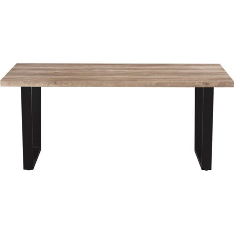 Esstisch ALTONIA – 180x90 cm – Mangoholz-Effekt – Metallbeine – Industrielles und warmes Design