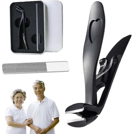 Nagelknipser, Nagelschere für Senioren, ergonomische große Nagelschere für Senioren, Nagelschere- und Nagelfeilen-Set